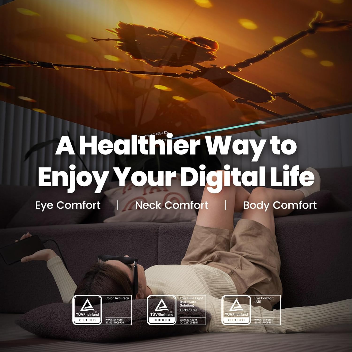 XREAL Air AR Glasses, Smart Glasses with Massive 201" Micro-OLED Virtual Theater, Augmented Reality Glasses, Watch, Stream