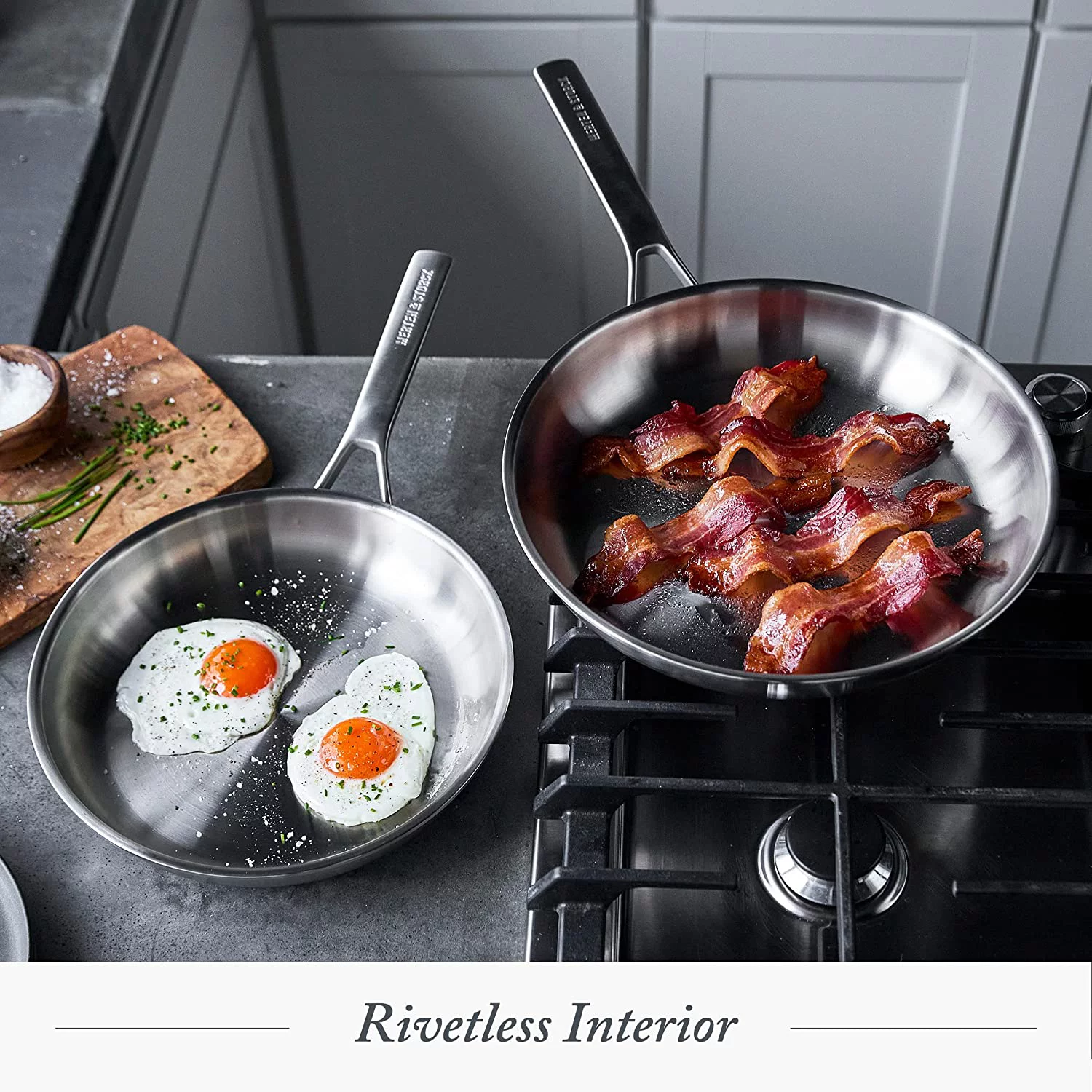 &amp; Storck Tri-Ply Stainless Steel Induction 14 Piece Cookware Pots and Pans Set  Multi Clad  Oven Safe  Silver