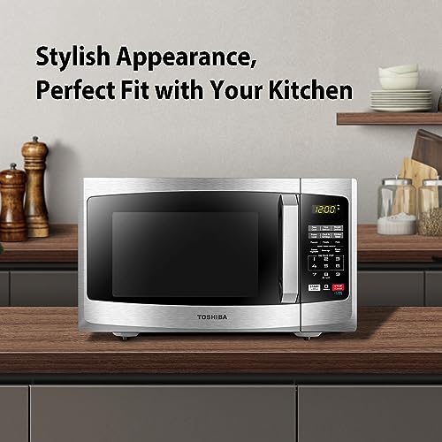 Toshiba ML-EM62P(SS) Large Countertop Microwave with Smart Sensor, 6 Menus, Auto Defrost, ECO Mode, Mute Option & 16.5" Position Memory Turntable