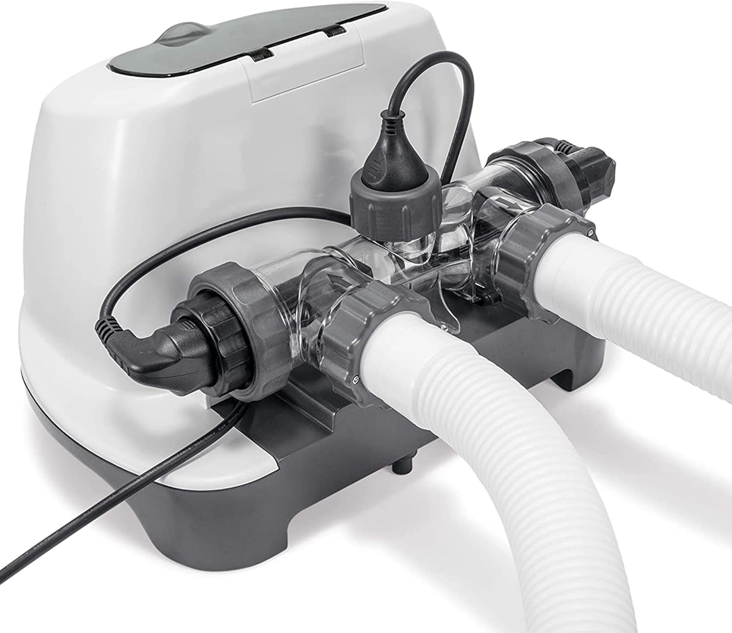 Intex 3000 GPH Sand Filter Pump with Built-In Timer and Krystal Clear Saltwater System Maintenance Set for Above Ground Outdoor Swimming Pools