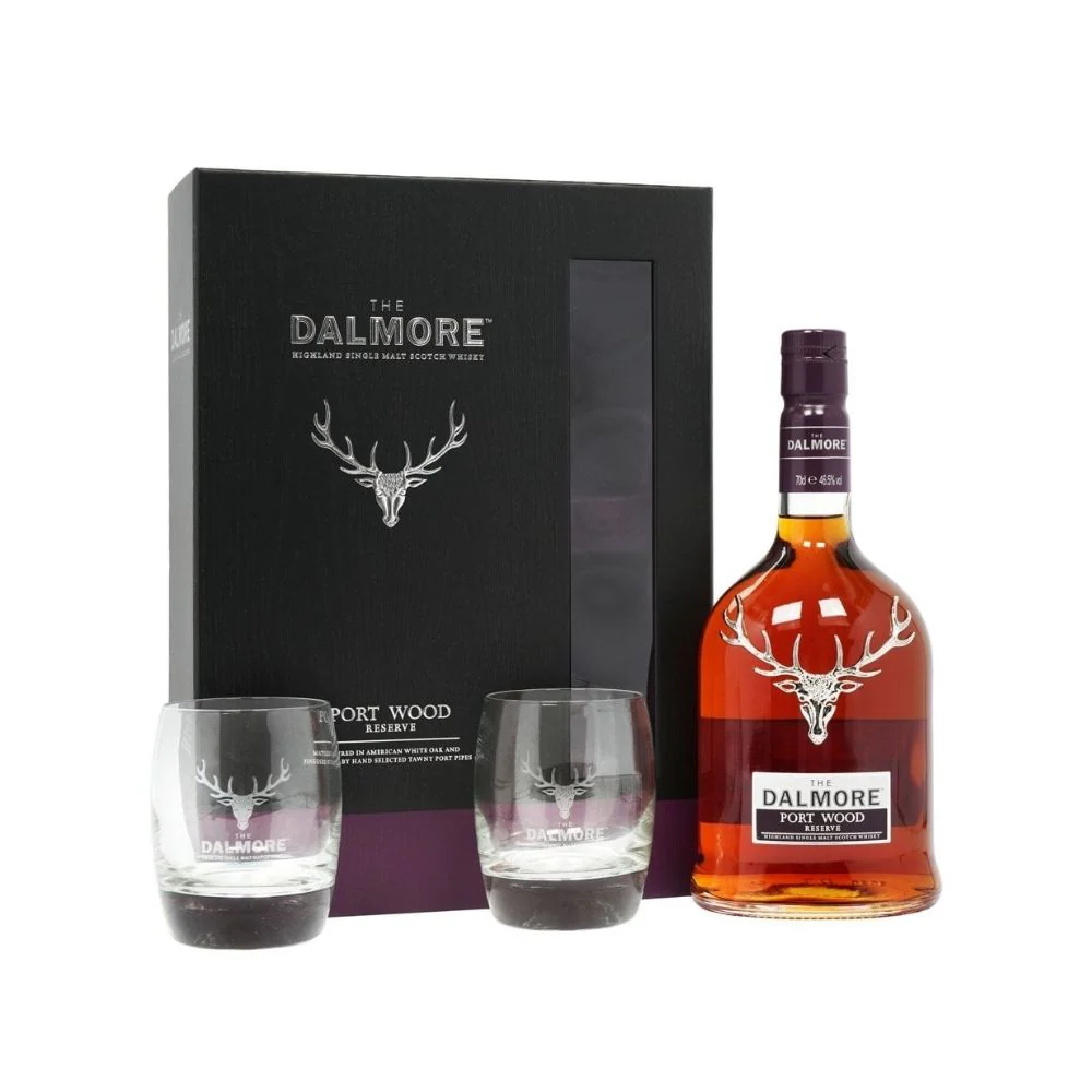 The Dalmore Port Wood Reserve W/2 Glasses - Nestor Liquor