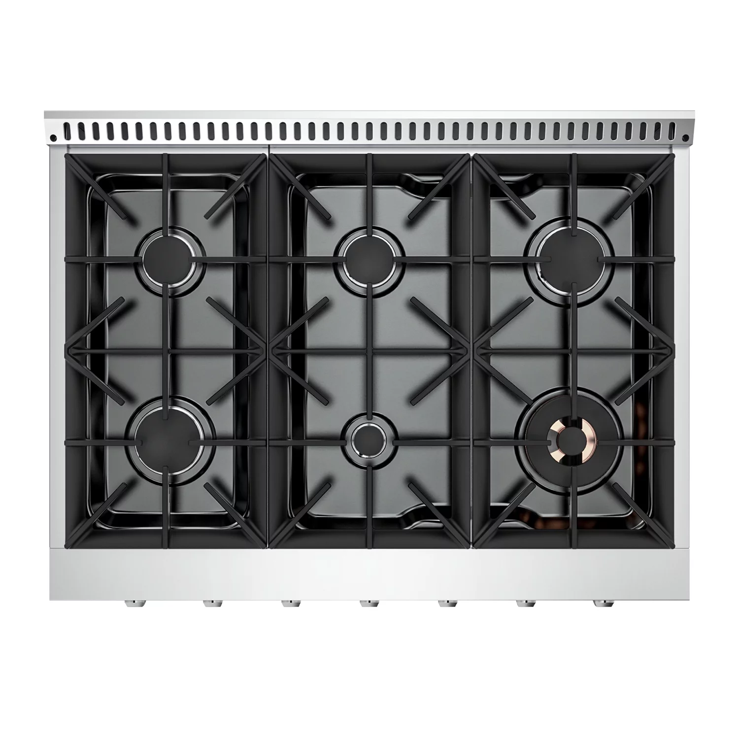 Empava 36 in. 5.2 cu. ft. Pro-Style Slide-In Single Oven Gas Range with 6 Sealed Ultra High-Low Burners