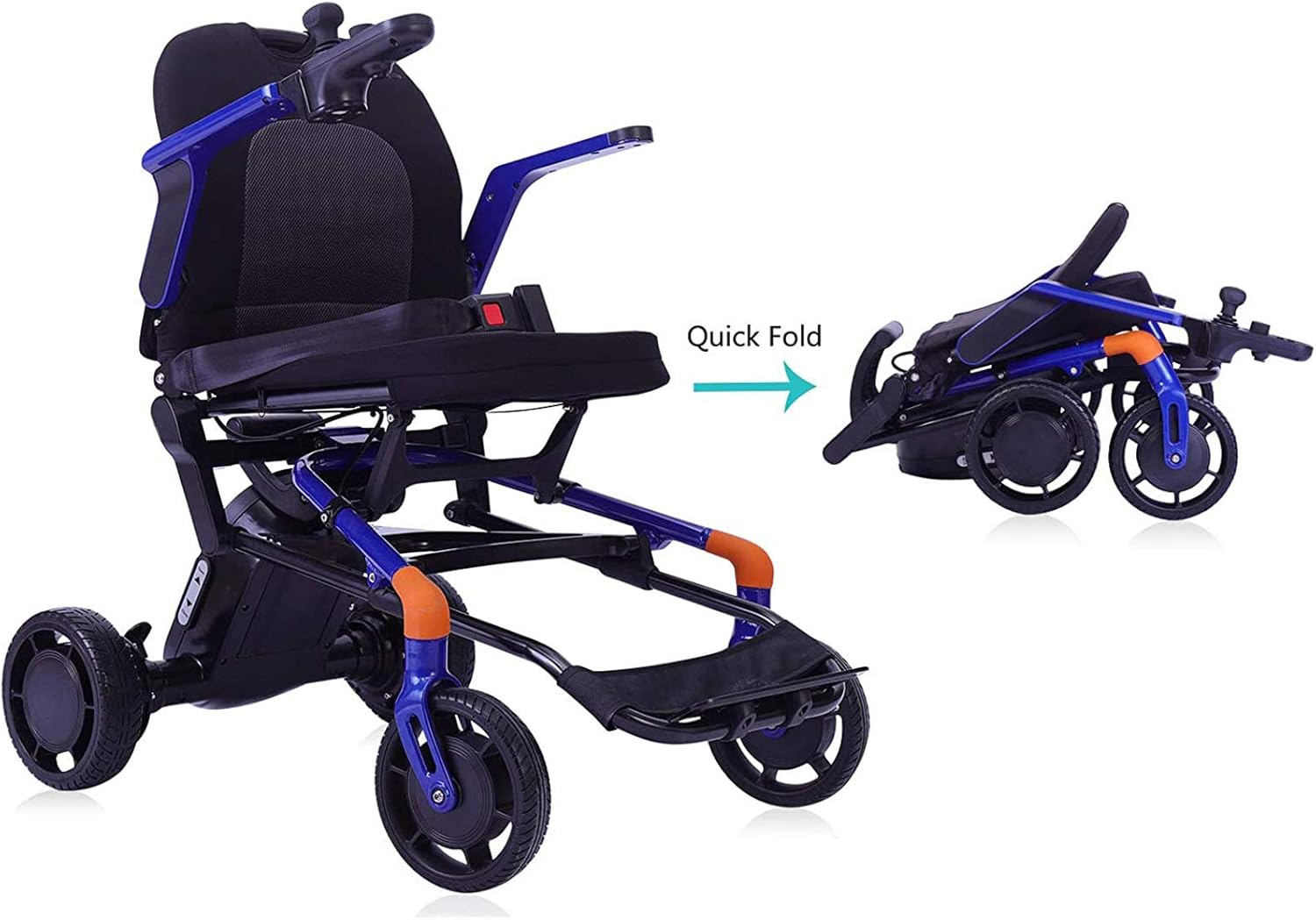 Portable and Comfortable Magnesium Alloy Lightweight Portable Foldable Electric Power Wheelchairs for Adults Travel Power Wheelchair Net Weight Only