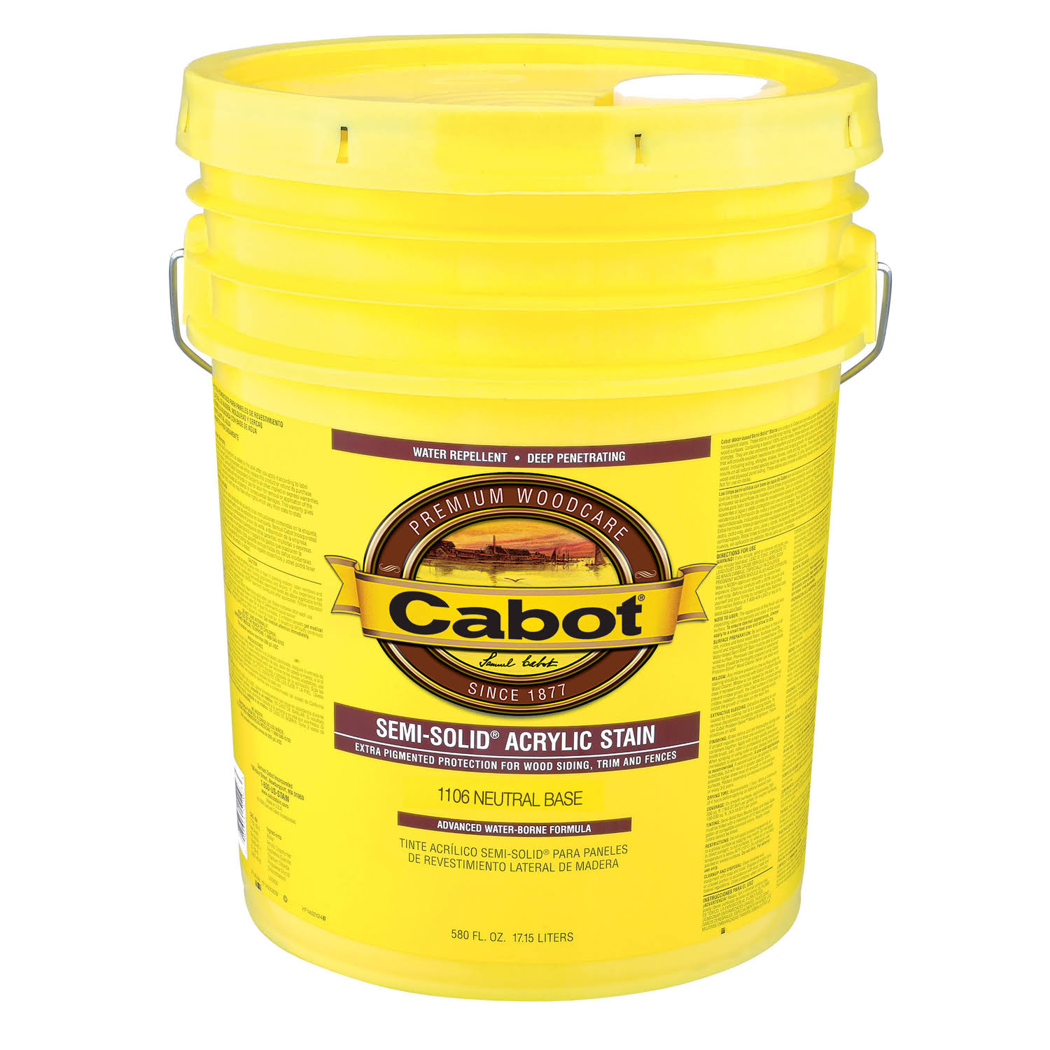Cabot 1106 5 Gallon Neutral Base Semi Solid Water Based Stain