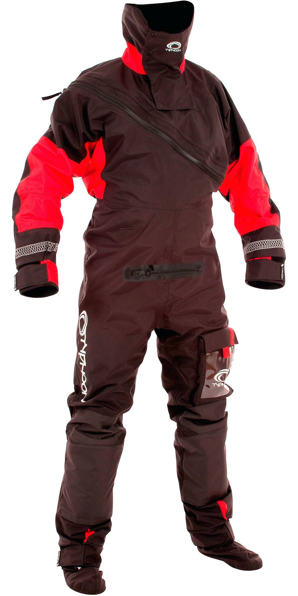 Typhoon Max B Drysuit Black/Red C/W Con Zip 2021 - Incl Undersuit