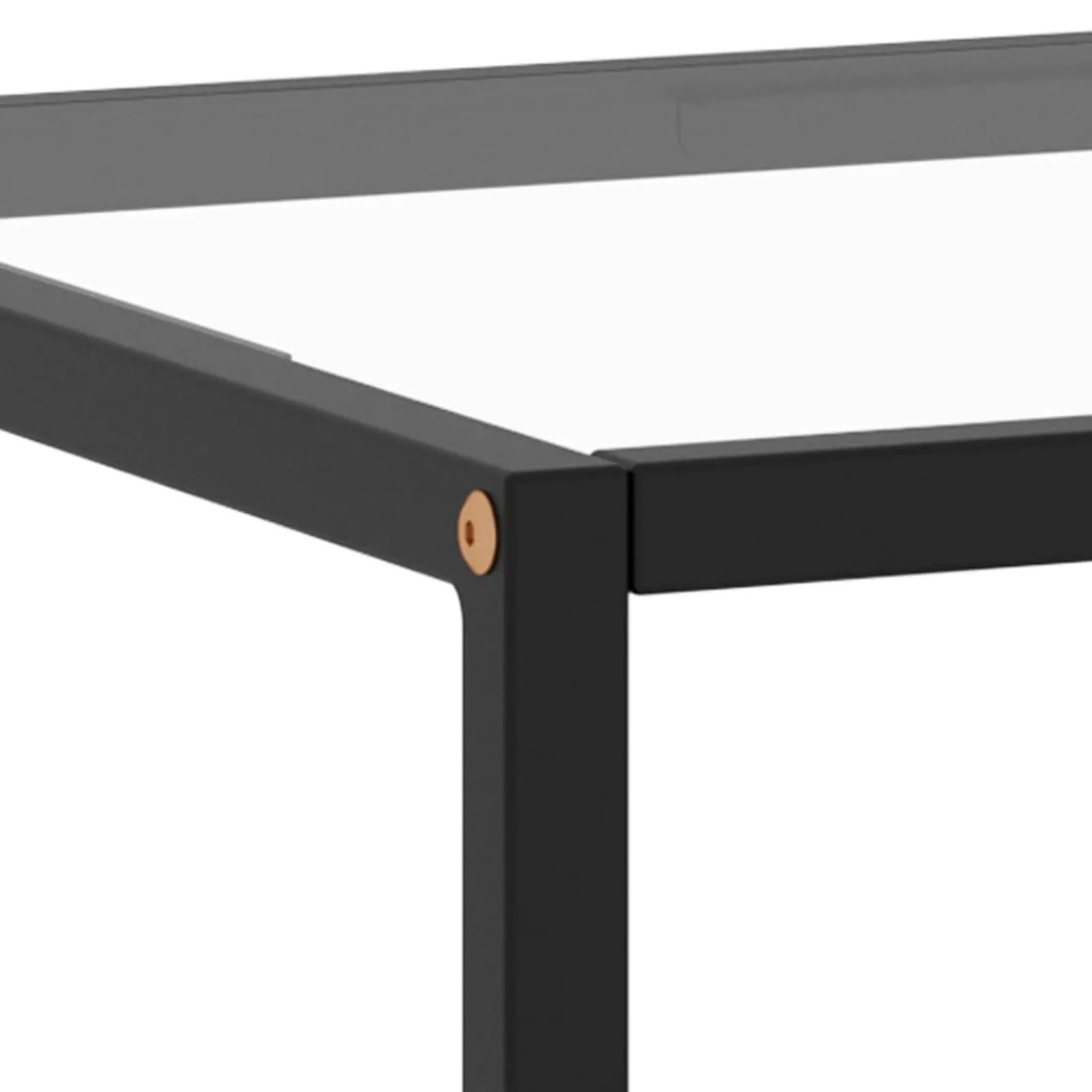 Dcenta Modern Coffee Table Tempered Glass Tabletop Sofa and Couch End Side Table Steel Frame for Living Room