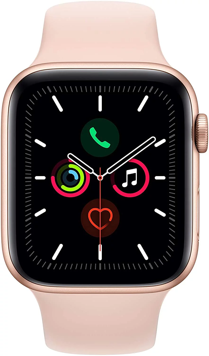 Restored Apple Watch Series 5 (GPS, 40MM) Gold Case + Pink Sand Sport Band -- (Refurbished)
