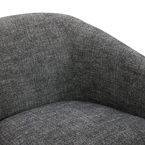CHITA Swivel Accent Chair, FSC Certified Upholstered Fabric Barrel Chair for Living Room, Fully Assembled, Flax Beige