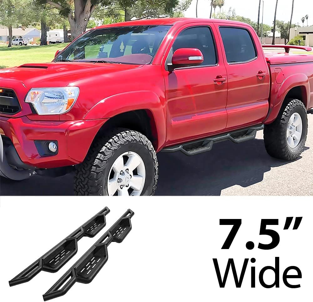 HD Ridez Drop Down Style Running Boards Side Step Rock Slider Compatible with Toyota Tacoma 2005-2022 Double Crew Cab