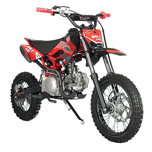 X-PRO Bolt 125 Dirt Bike with Automatic Transmission, Electric Start, Big 14"/12" Tires! (Blue)