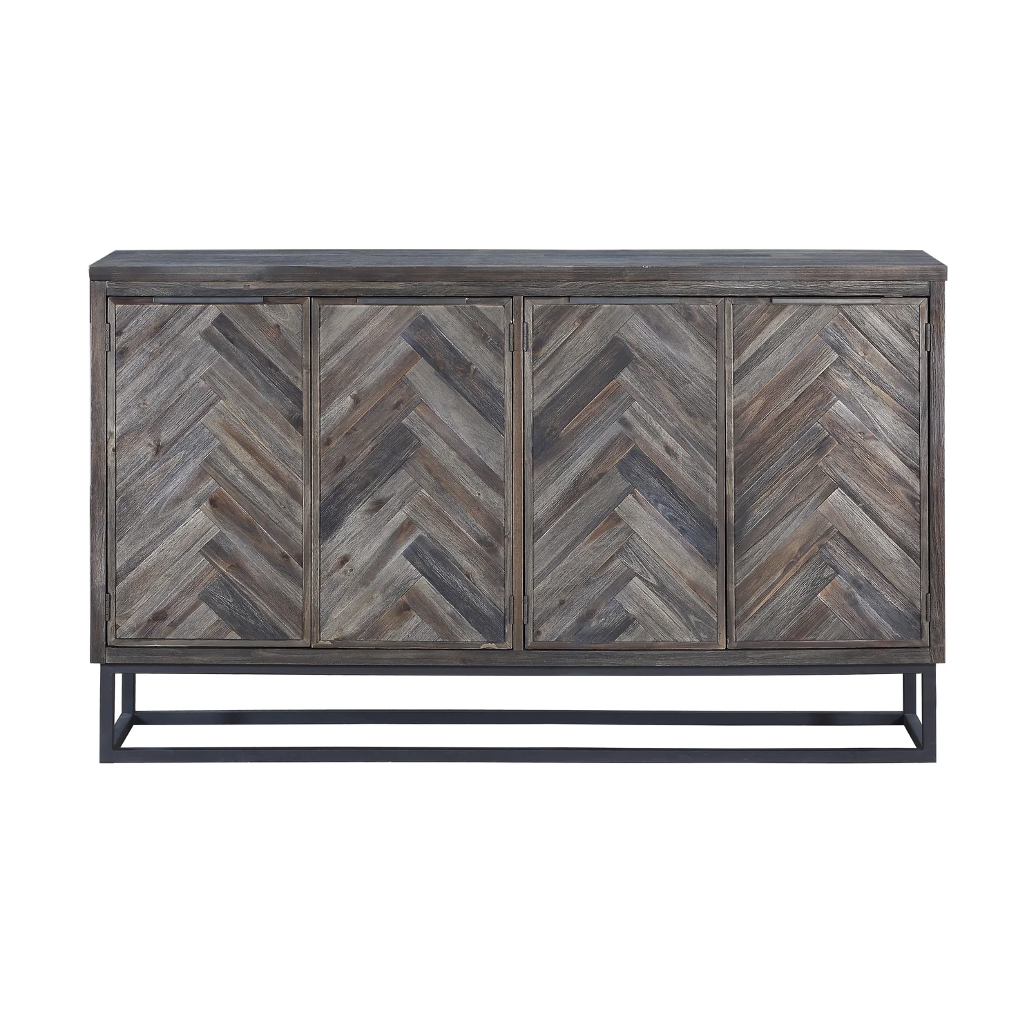 Coast To Coast Imports Aspen Court Solid Wood Herringbone 4-Door Credenza