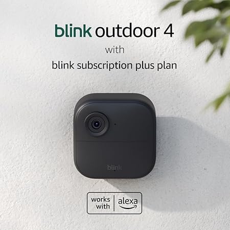 Blink Outdoor 4 (newest model), Wire-free smart security camera, two-year battery life, two-way audio, HD live view, enhanced motion detection