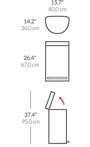 simplehuman 45 Liter / 12 Gallon Semi-Round Automatic Sensor Trash Can, Brushed Stainless Steel