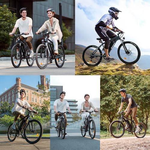isinwheel M10 Electric Bike Adult 500W, 26" Commuting Electric Mountain Bike 20MPH Max Range 55+ Miles, Professional 35-Speed, Removable Battery