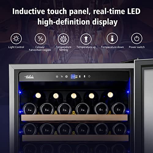 Cigar Electric Humidor, 35L 250 Counts Large Capacity Thermostatic Electric Cigar Cooler Cabinet with Digital LED Screen, Safety Lock