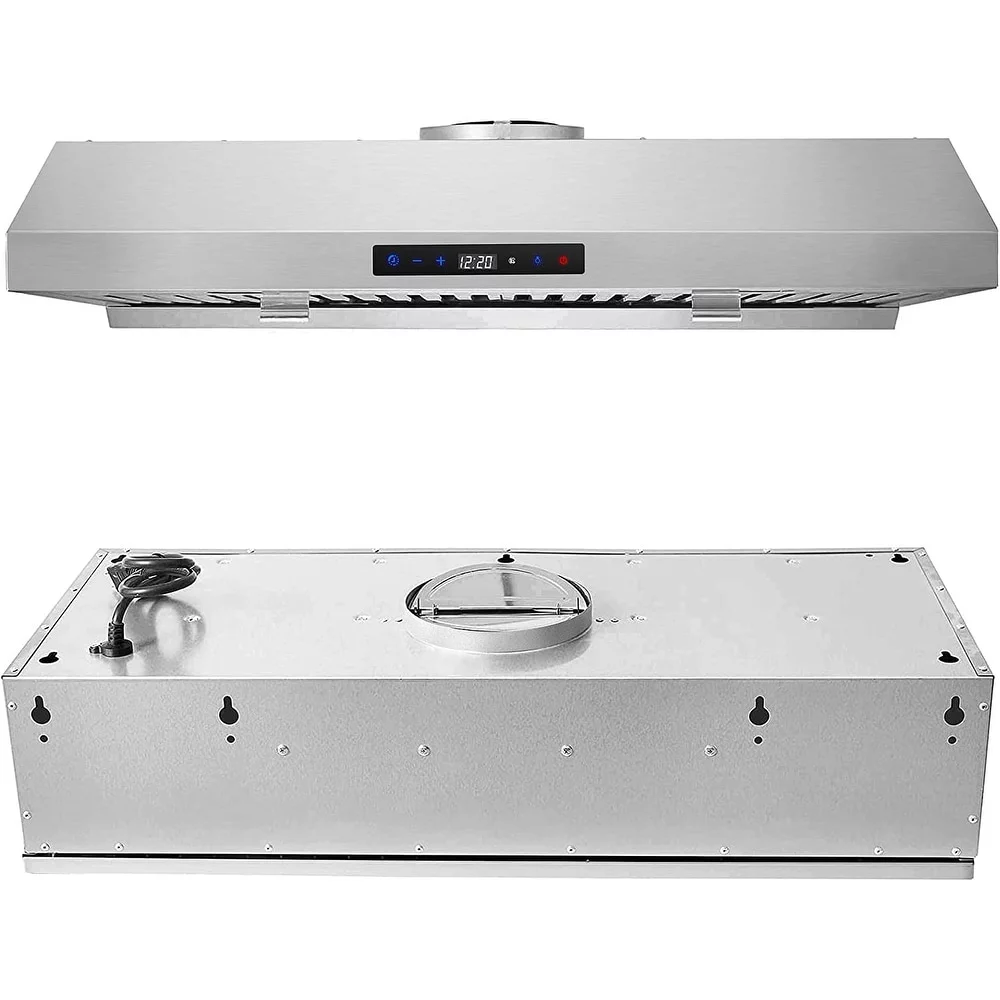 Under Cabinet Range Hood 30 inch with Dual Motors Stainless Steel Kitchen Hood 600 CFM Stove Filters