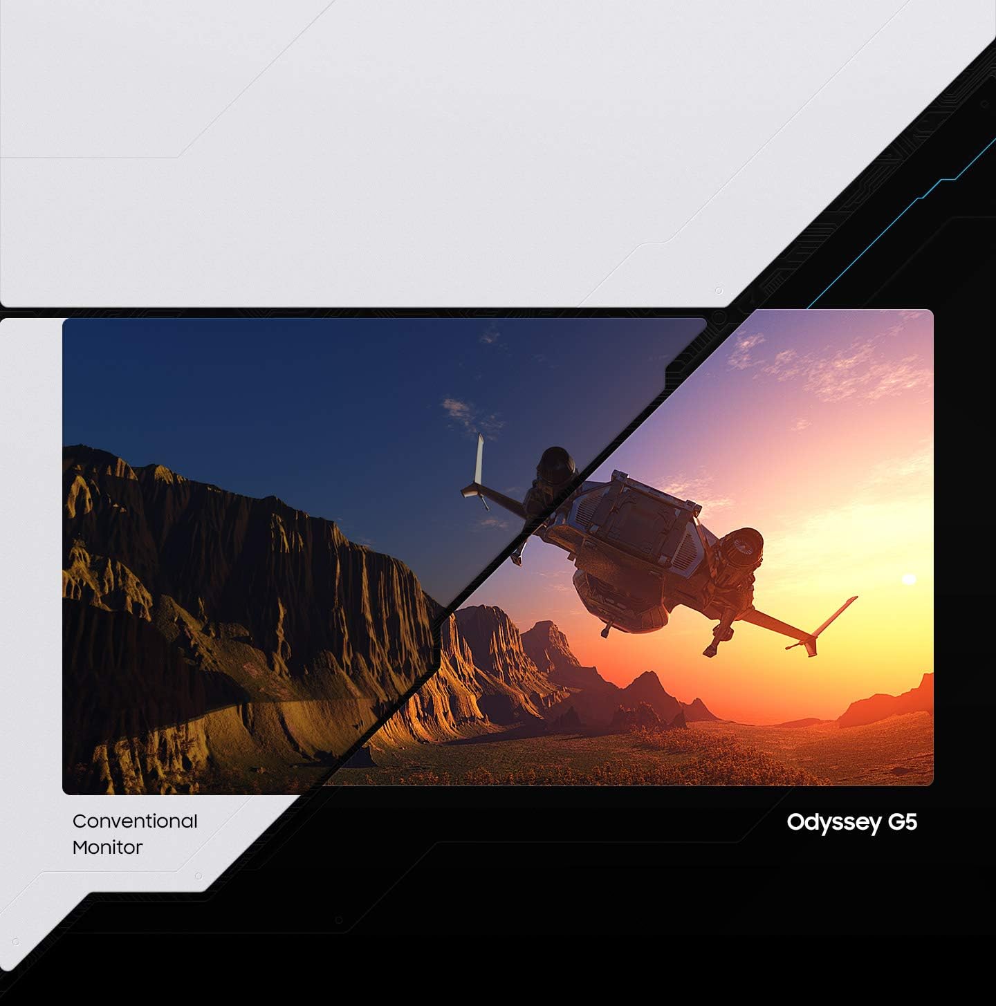Samsung 32” Odyssey G5 Gaming Monitor, WQHD (2560x1440), 144Hz, Curved, 1ms, HDMI, Display Port, AMD FreeSync Premium, HDR10, LC32G55TQWNXZA, Black
