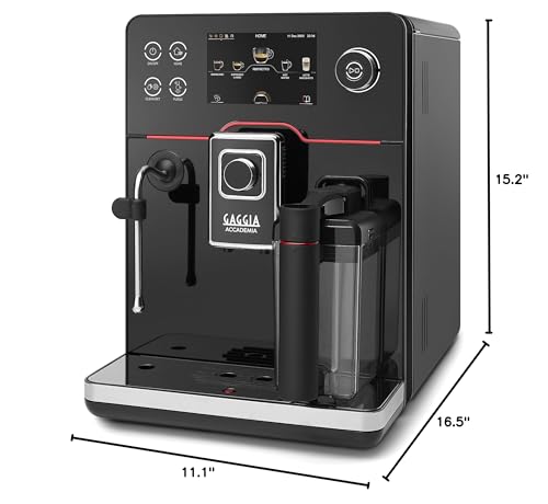 Gaggia Accademia Luxury Italian Fully Automatic Espresso Machine with 19 Customized drink settings,0.5 Liters,RI9782/46 Brushed Stainless