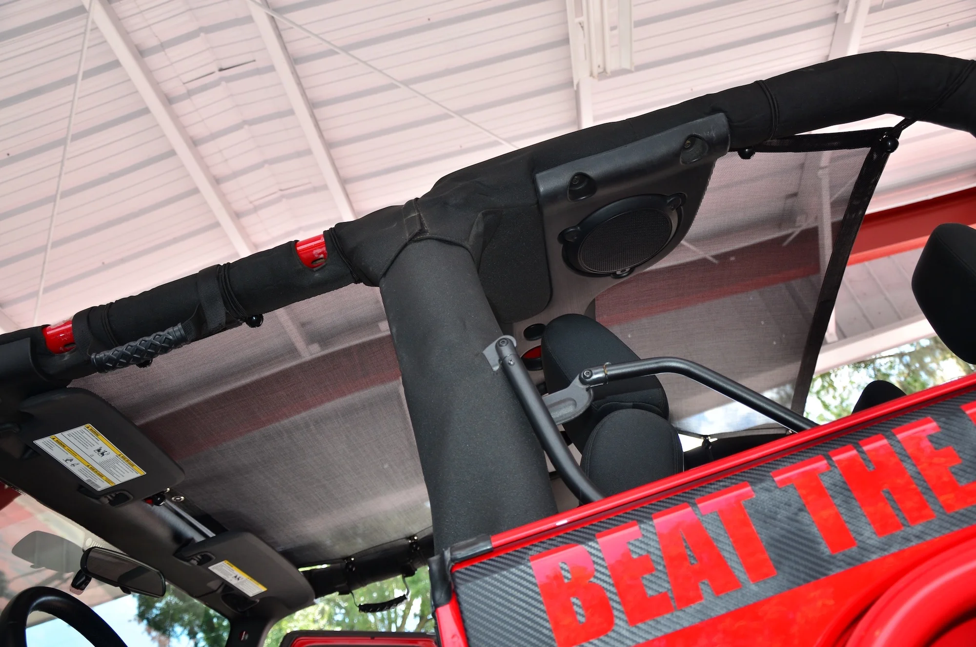 SPIDERWEBSHADE Jeep Wrangler Mesh Shade Top Sunshade UV Protection Accessory USA Made with 5 Year Warranty for Your JK 2-Door (2007-2017)
