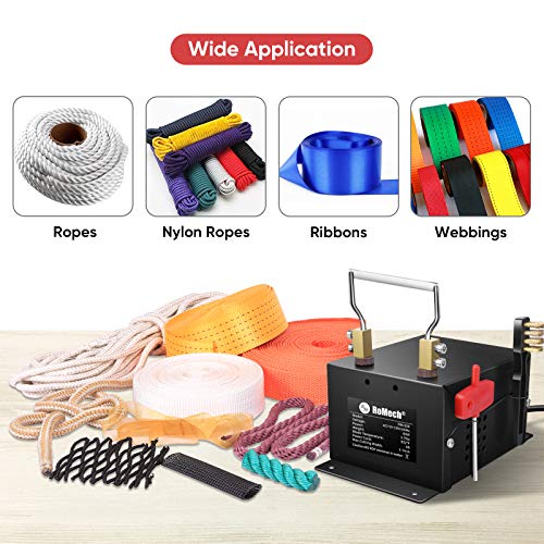 ROMECH 120W Adjustable Electric Rope Cutter, Hot Knife Thermal Blade, Bench Mount Cutting Tool Kit for Braid Fabric Webbing Belting Ribbon (120W
