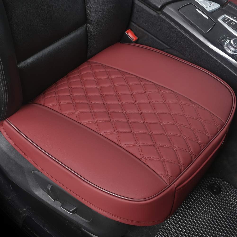 Black Panther Luxury Faux Leather Car Seat Cover Front Bottom Seat Cushion Cover, Anti-Slip and Wrap Around The Bottom, Fits 95% of Vehicles