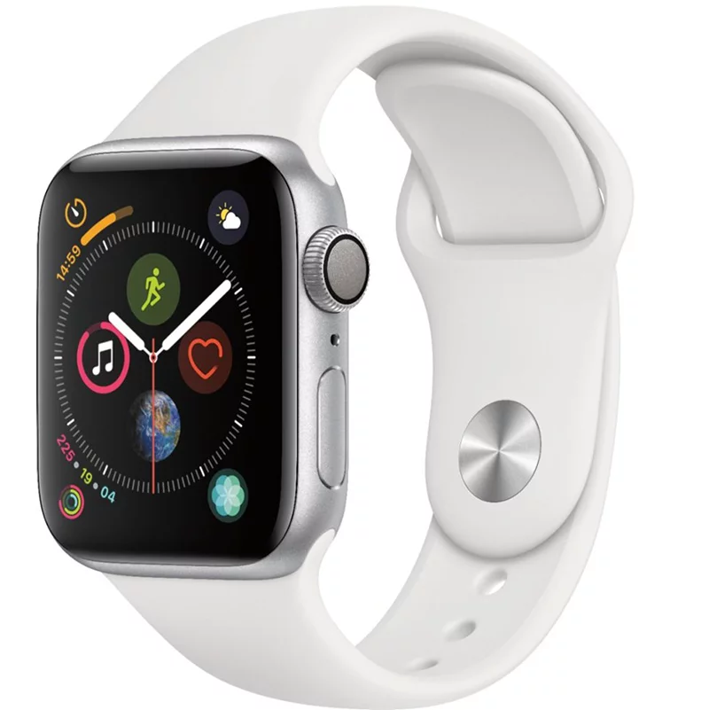 Restored Apple Watch Series 4 44mm - GPS - Silver - White Sport Band (Refurbished)