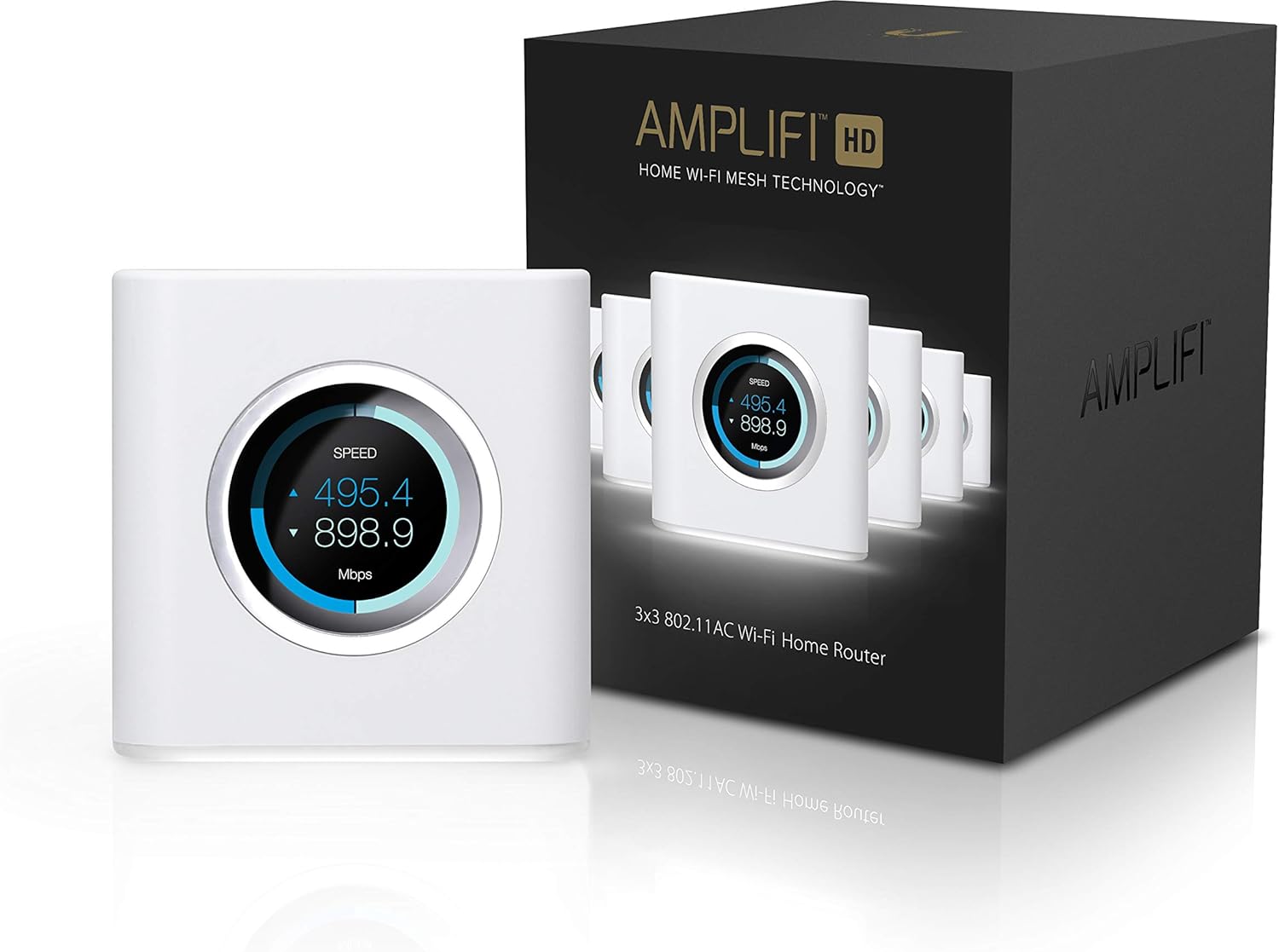 AmpliFi HD Wifi Router by Ubiquiti Labs, Seamless Whole Home Wireless Internet Coverage, HD Wifi Router with Touchscreen Display, 4 Gigabit Ethernet