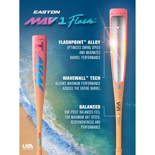 Easton | 2026 | MAV1 Flash Baseball Bat | USA | -11 / -8 Drop | 2 5/8" Barrel | 1 Pc. Alloy
