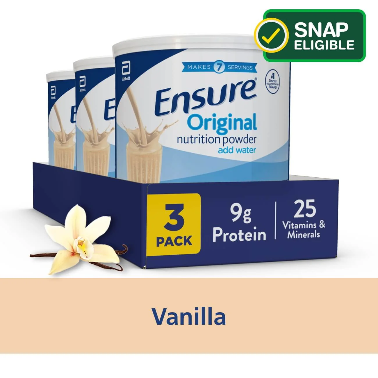Ensure Original Nutrition Powder, Vanilla, 14.1 oz, 3 Count