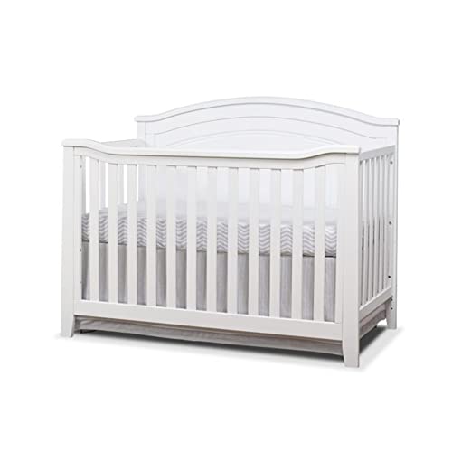 SORELLE FURNITURE Berkley Round Top Crib, Classic 4-in-1 Convertible Crib, Made of Wood, Non-Toxic Finish, Wooden Baby Bed, Toddler Bed