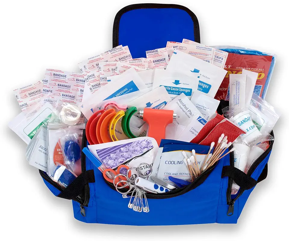 ASA Techmed First Aid EMS First Responder Fully Stocked Trauma First Aid Kit (Blue) - Kansas Nuitrition - HNZSDS