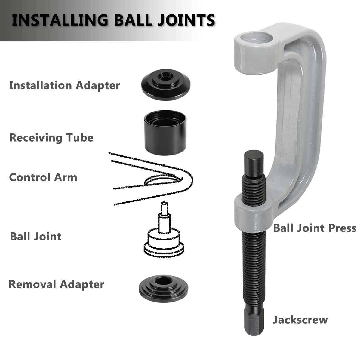 DASBET 21PCS Ball Joint Repair Puller Service Auto Remover Installer Automotive Mechanic Adapter Tool Kit for 2WD 4WD Vehicles