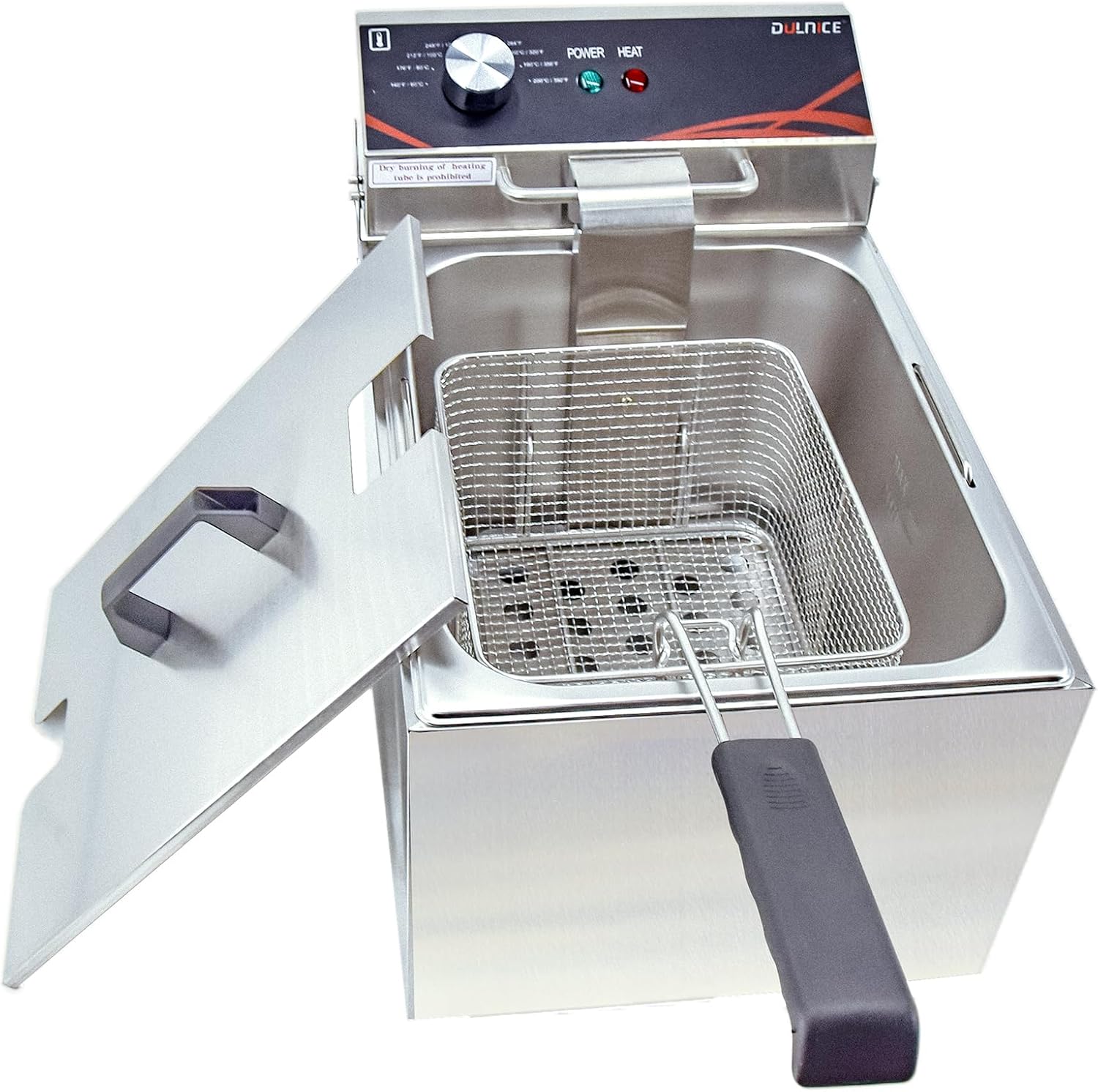 Commercial Electric Deep Fryer w/Basket & Lid