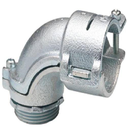 Bridgeport 814 4x22 Flexible Metal Conduit Connector, 90-Deg, Malleable Iron