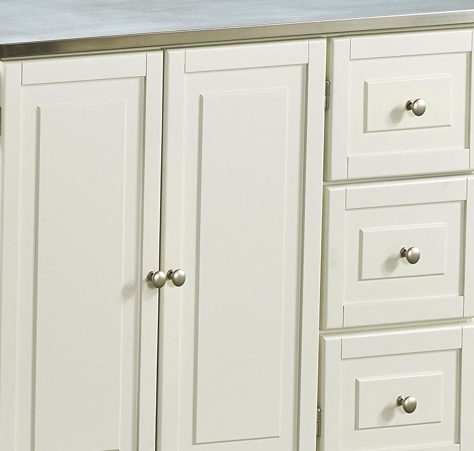 Home Styles Liberty Kitchen Cart with Stainless Steel Top White
