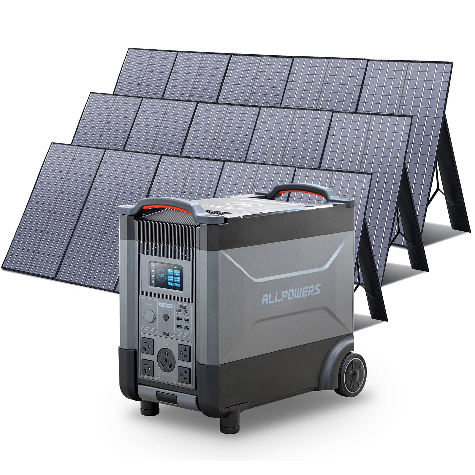 ALLPOWERS R4000 Portable Solar Generator Kit, 3 Pack 400W Foldable Solar Panel with 3600 Watt 3600Wh LiFePO4 Portable Power Station