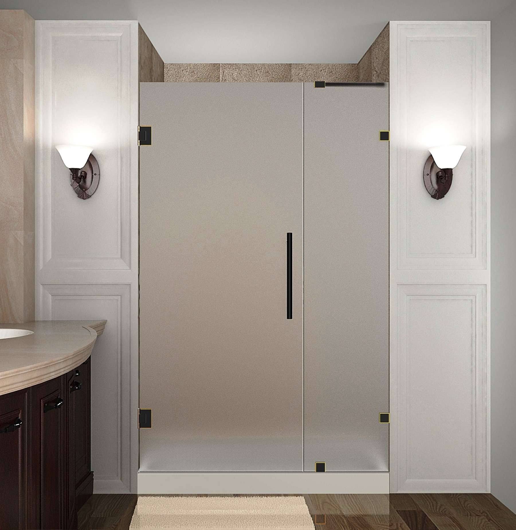 Aston SDR985F-36-10 Nautis 36x22 Wide x 72x22 High Frameless Hinged Shower Door with Oil Rubbed Bronze
