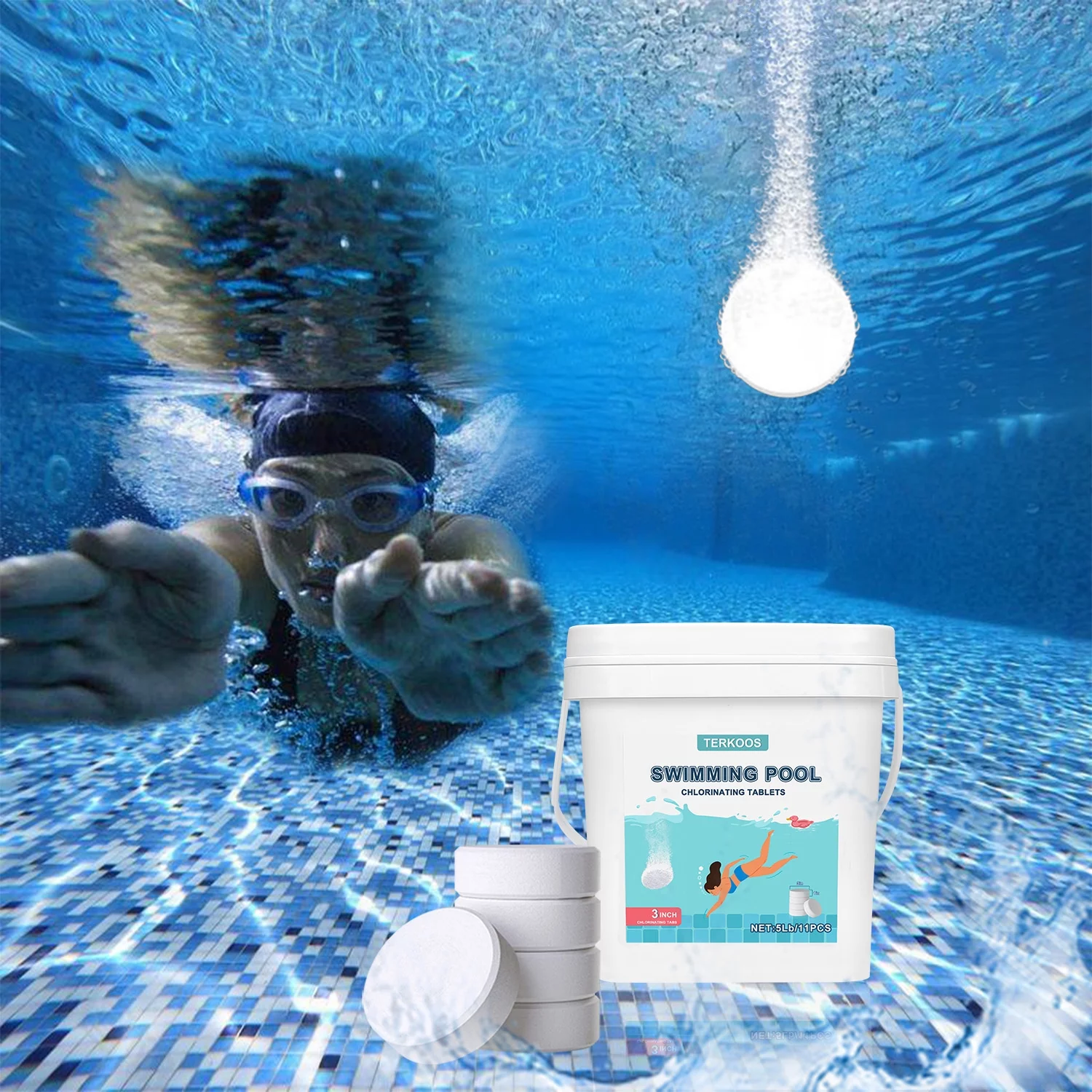 40 LB 3 Inch Chlorine Tablets for Pools Hot Tubs and Spas