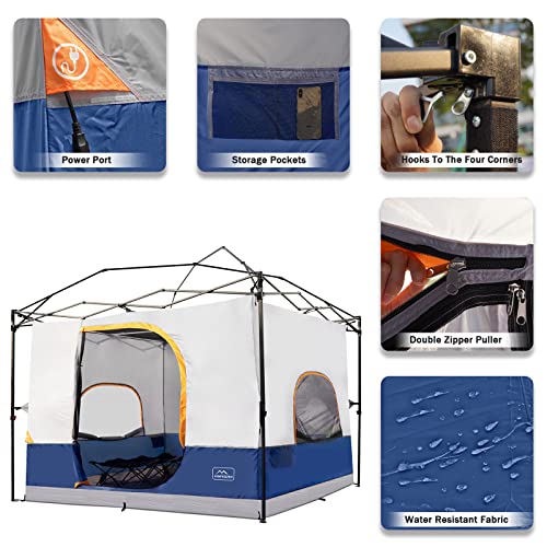 KAMPKEEPER Camping Inner Tent for Pop Up CanopyFully Vented Roof, Converts 10'x10' Straight Leg Canopy into Camping TentKhaki