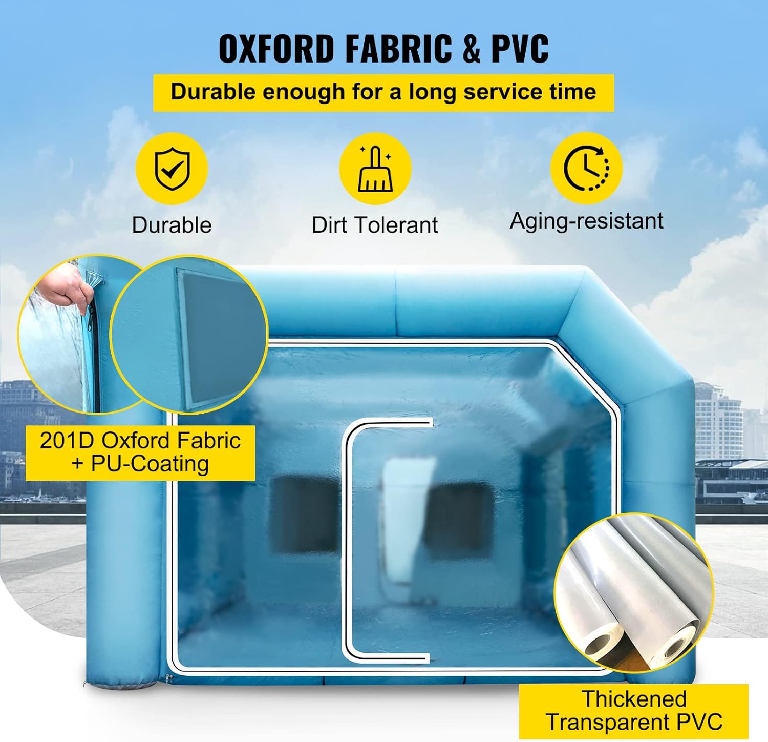VEVOR Inflatable Paint Booth, 19.69x13.12x8.53 ft Spray Paint Booth, Powerful 750W+350W Blowers Inflatable Spray Booth with Air Filter System