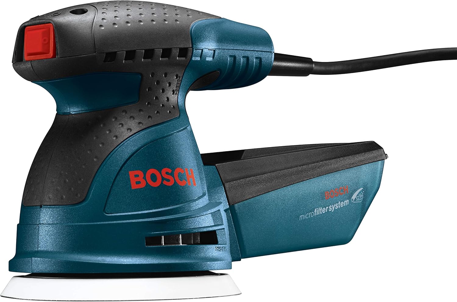 Bosch ROS20VSC Palm Sander - 2.5 Amp 5 Inches Corded Variable Speed Random Orbital Sander/Polisher Kit with Dust Collector and Soft Carrying Bag, Blue