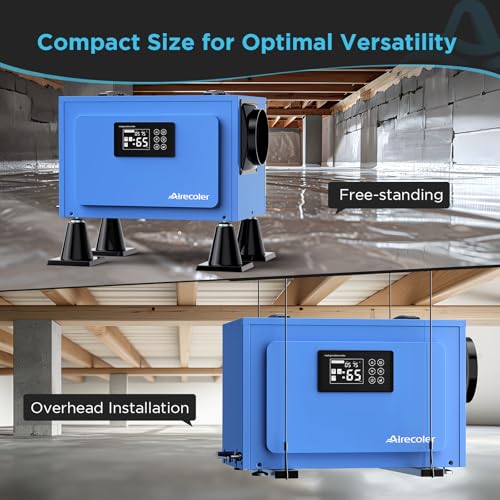 125 Pints Commercial Dehumidifier for Crawl Spaces & Basements with Drain Hose, Industrial Grade Water Damage Restoration for up to 6,000 sq ft