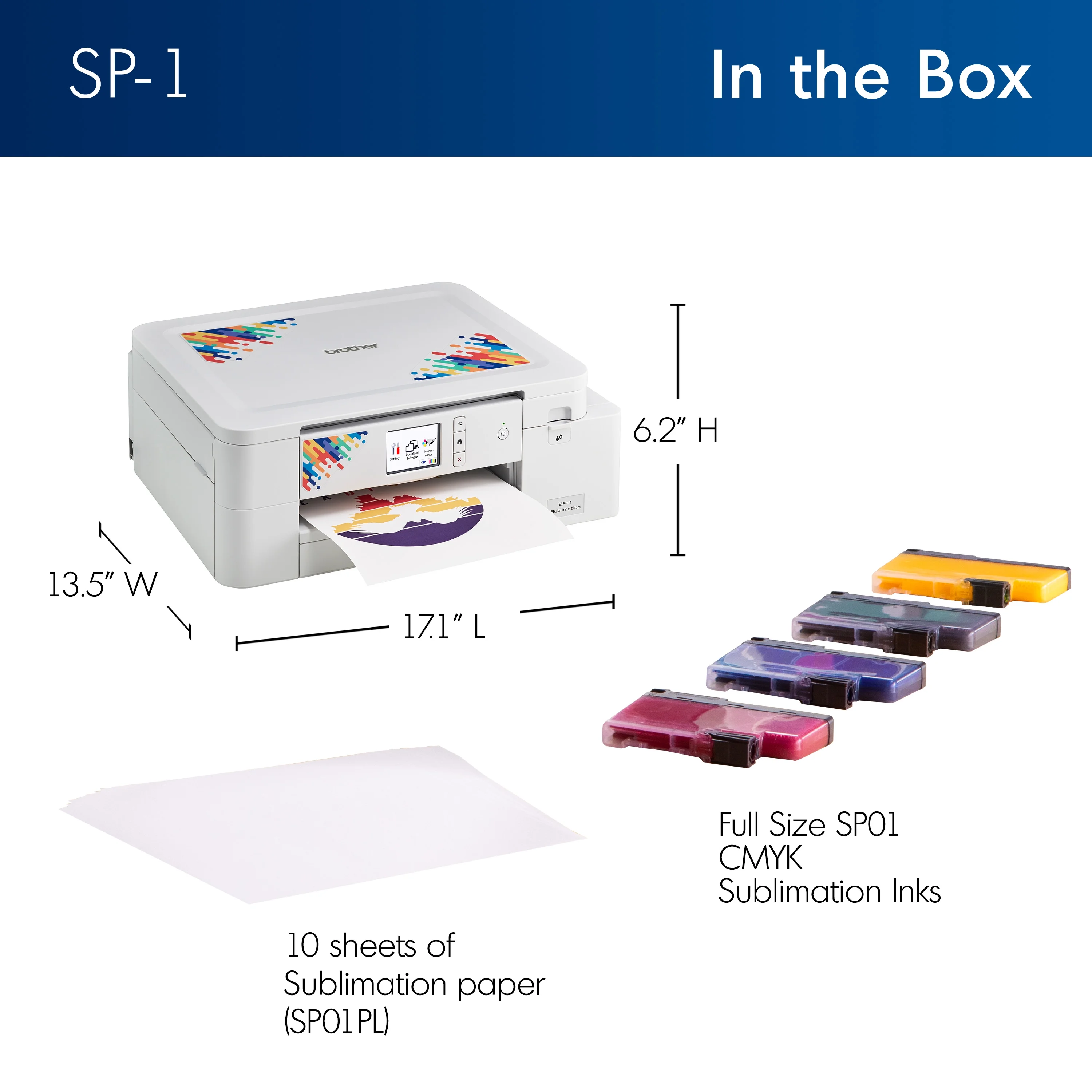 Brother Sublimation Printer and 4-Color Sublimation Ink Cartridge Set