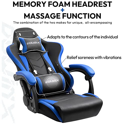 Dowinx Gaming Chair Ergonomic Racing Style Recliner with Massage Lumbar Support
