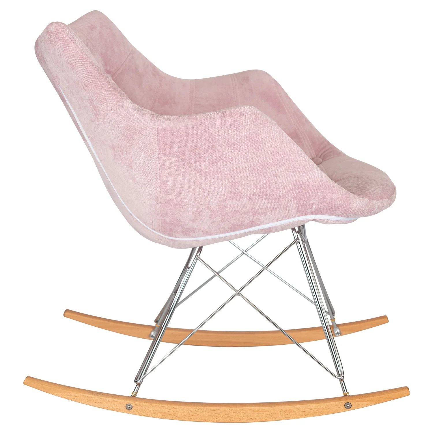 Maykoosh Vintage Variety Willow Velvet Eiffel Base Rocking Chair