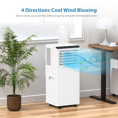 Acekool 8,000BTU Portable Air Conditioner, 3-in-1 Portable AC Unit Cools Up to 350 Sq.Ft, Air Conditioner with Sleep Mode/24Hrs Timer