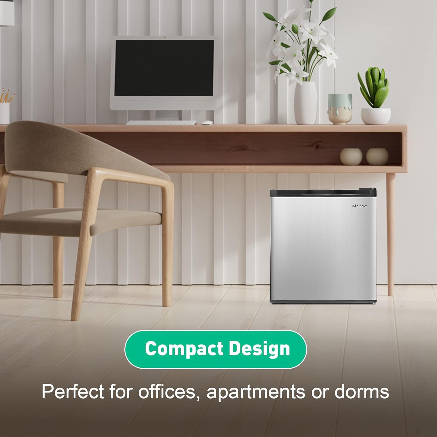 Mini Fridge with Freezer, Single Door Compact Refrigerator with Adjustable Legs, Adjustable Thermostat Control, Removable Shelf