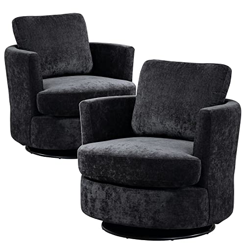ODUWA Swivel Barrel Chair Set of 2