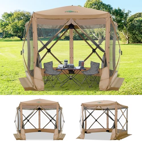 COBIZI 12x12ft Pop up Gazebo Screen Tent Screen House for Camping, Camping Outdoor Screened Gazebo, Canopy Tent