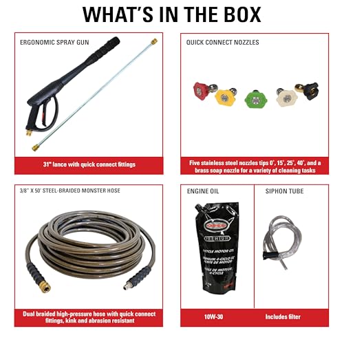 Simpson Cleaning 4200 PSI Gas Pressure Washer, 4.0 GPM Power Washer for Commercial Use, Honda GX390 Engine, 50-Foot Steel-Braided Hose